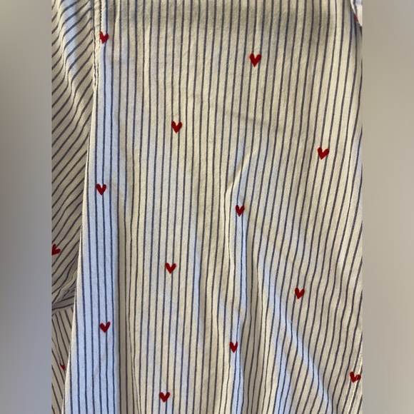 Rails White Blouse Stripes with Red Hearts Size M - Picture 2 of 6